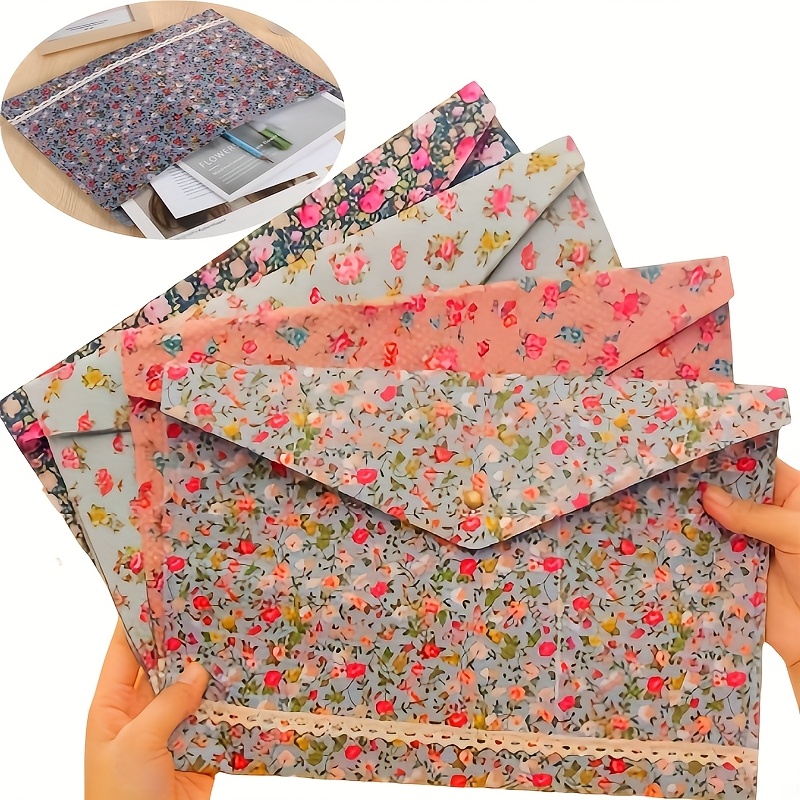 Document Organizer Folder - 1PC A4 Floral File Folder Elegant