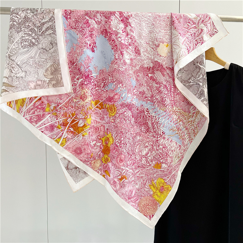 Travel Accessories Neck - Mulberry Silk Scarf Double Faced Print