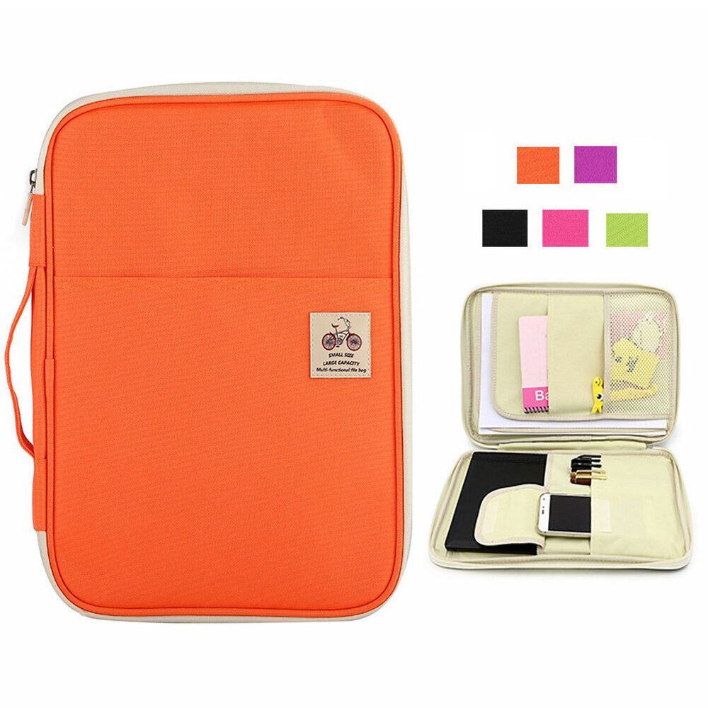 Document Organizer Folder - Travel A4 Portfolio Zipped Conference Folder