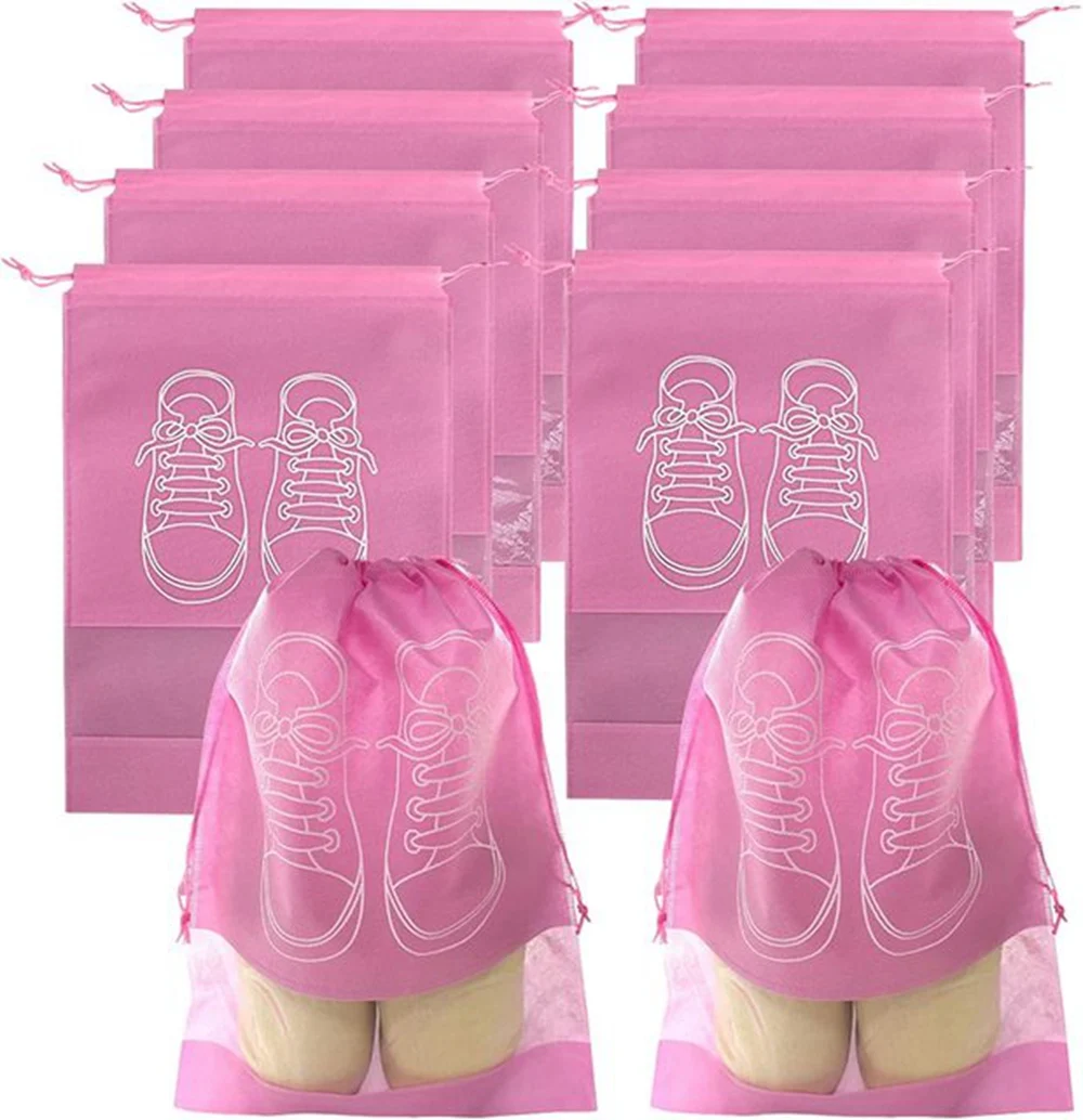 Shoe Bag Travel - Nylon Waterproof Drawstring Storage Pouch Multi-functional
