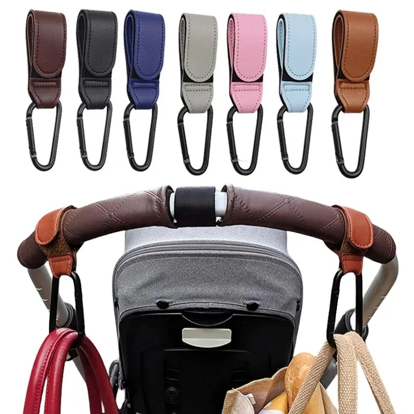 Travel Accessories For 2 Year Old - 2Pcs Leather Cart Hooks Baby Stroller