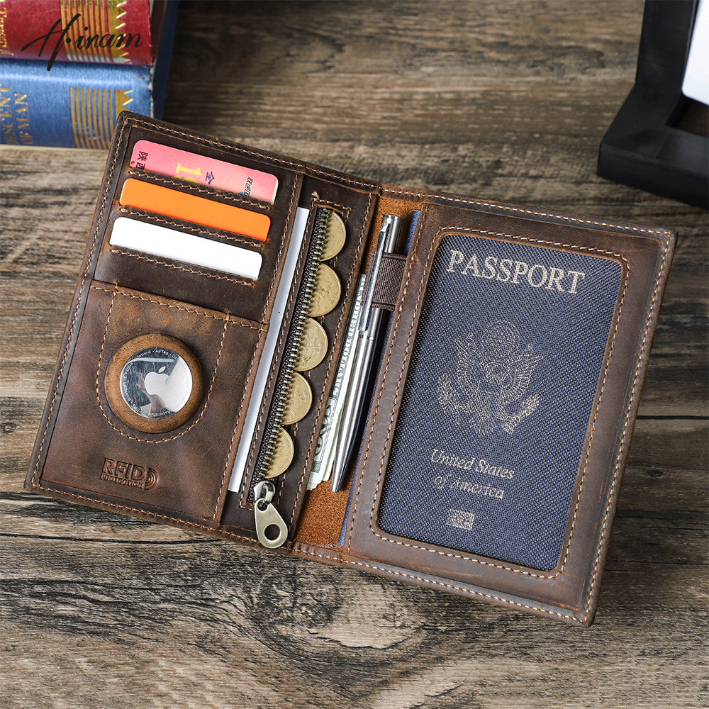 Travel Accessories Rfid - Genuine Cow Leather Passport Holder Travel