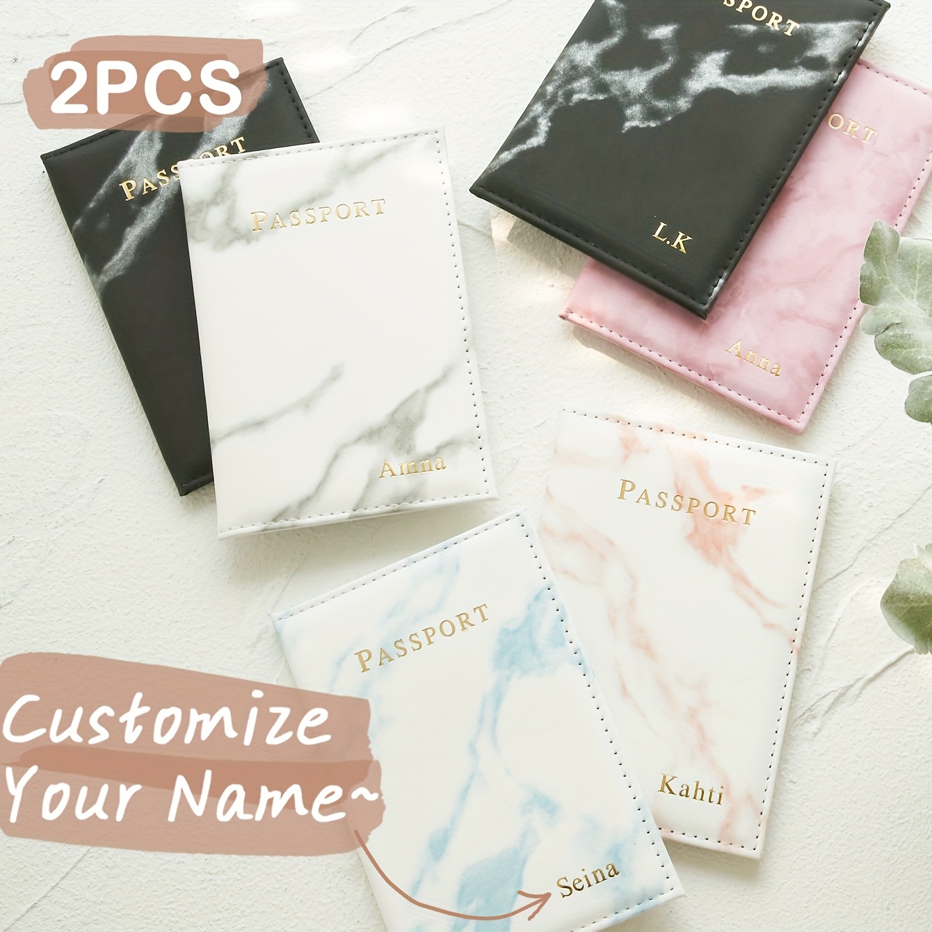 Travel Accessories In Bulk - 2PCS Custom Couple Passport Holder Set