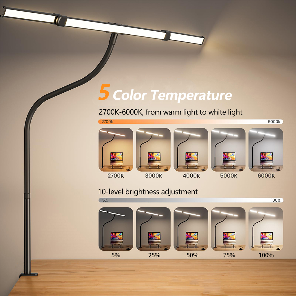 Eye-care LED Clip Metal Desk L – обзор и цена Book Light Flexible