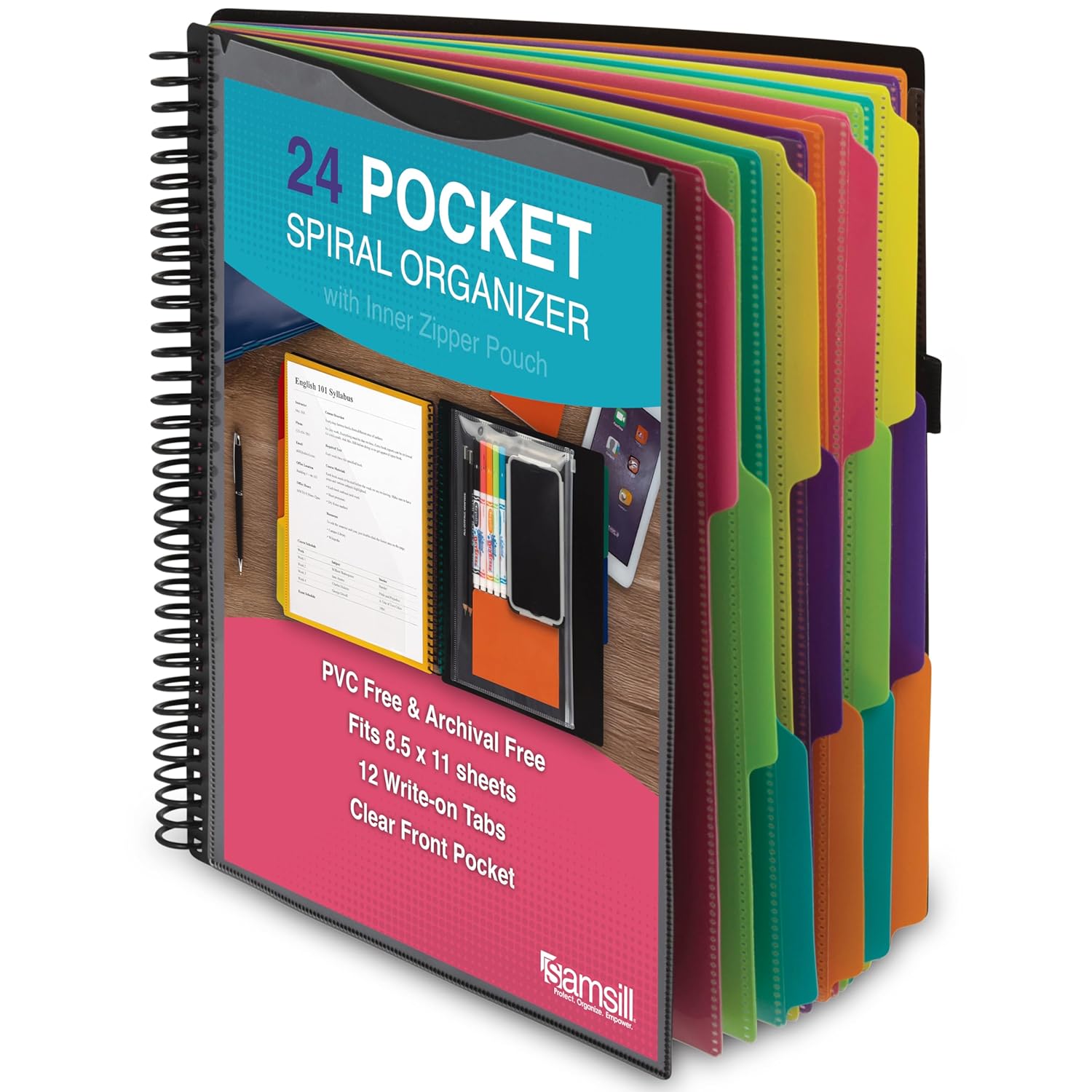 Multi-Pocket Spiral Folder wit – обзор и цена Document Organizer Folder
