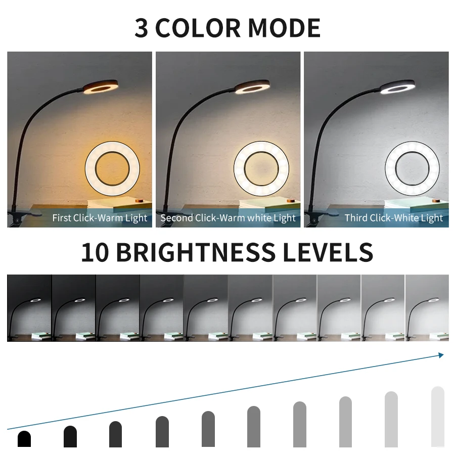 48 LEDs Clip on Desk Lamp 360° – обзор и цена Book Light Flexible