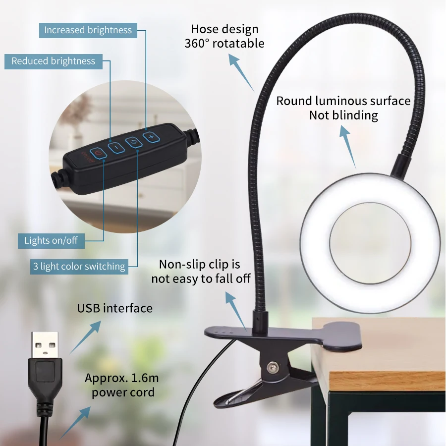48 LEDs Clip on Desk Lamp 360° – обзор и цена Book Light Flexible