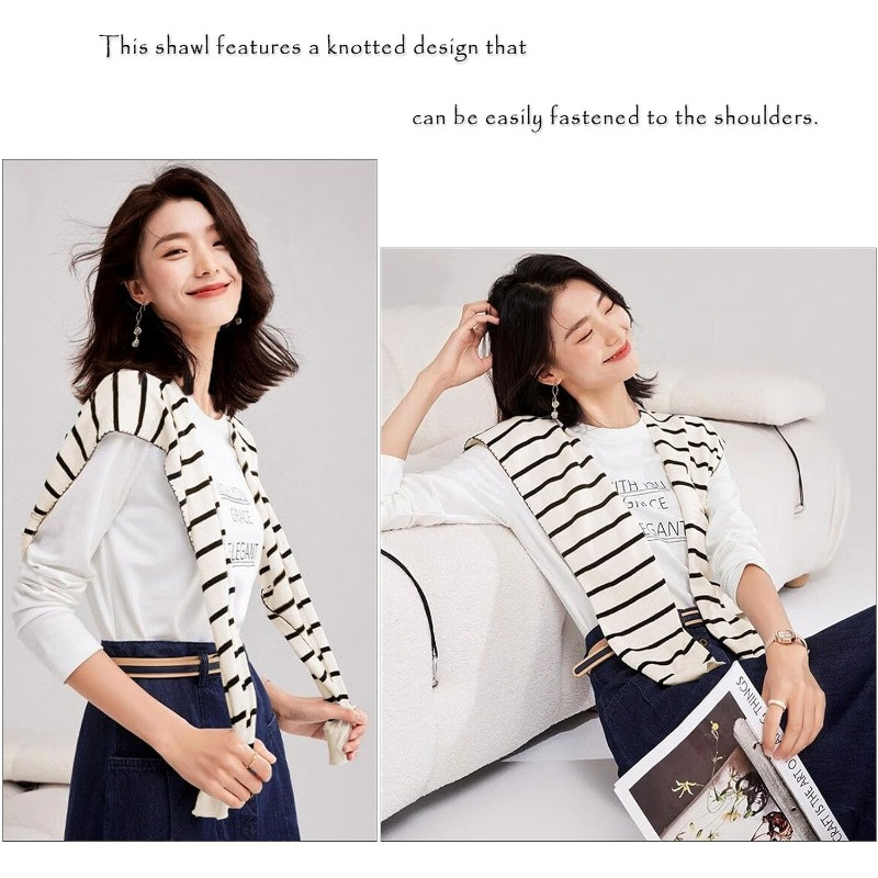 Knitted Striped Shawl Wrap Hig – обзор и цена Travel Accessories Neck