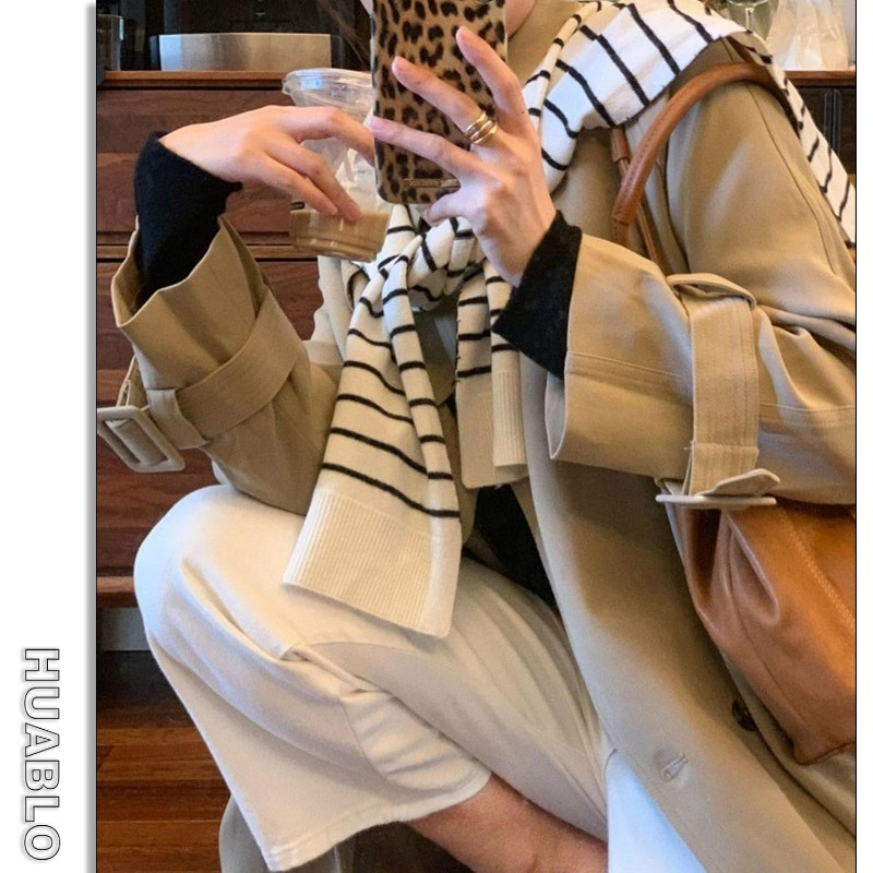 Knitted Striped Shawl Wrap Hig – обзор и цена Travel Accessories Neck