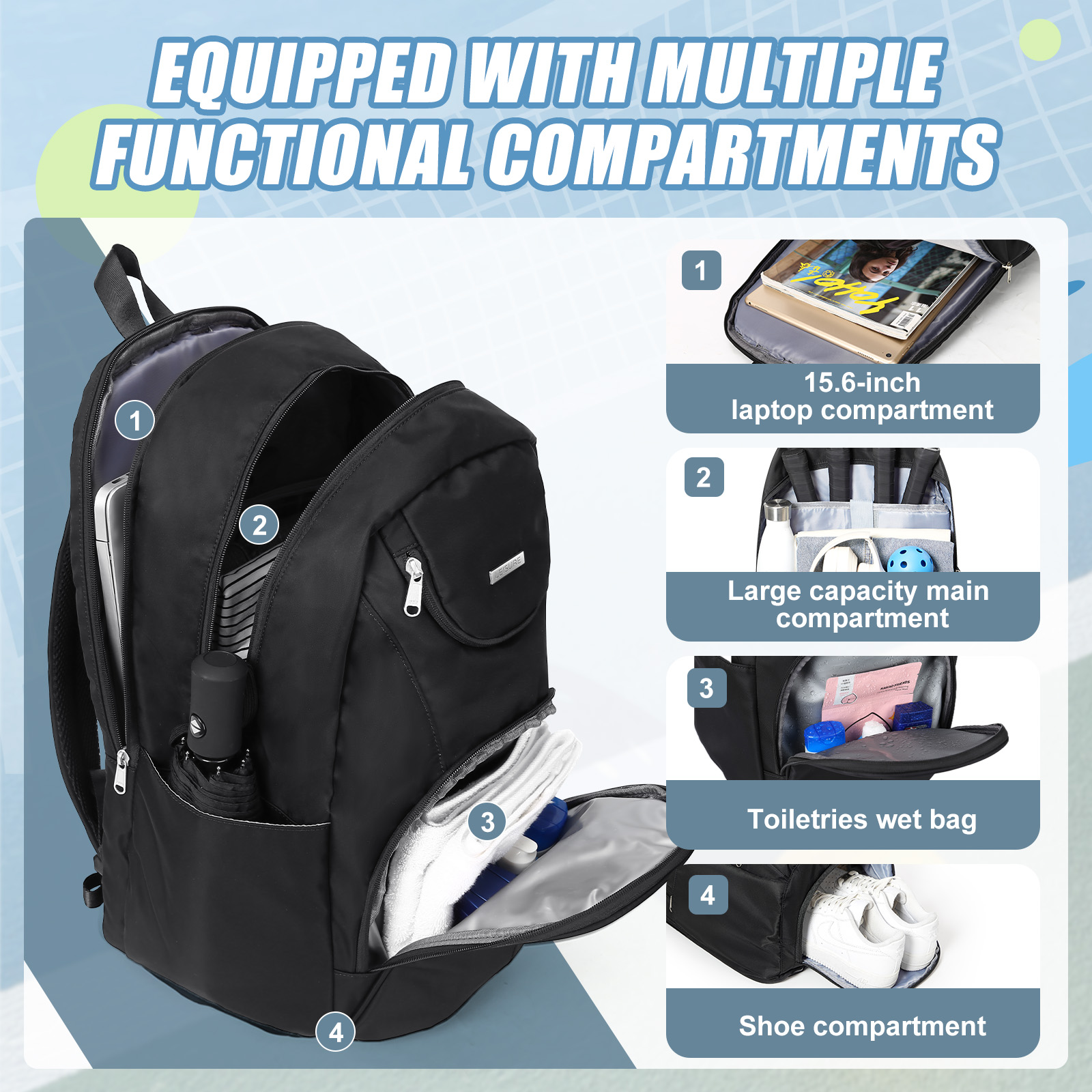 Tennis Bag Tennis Backpack 2 R – обзор и цена Shoe Bag Travel