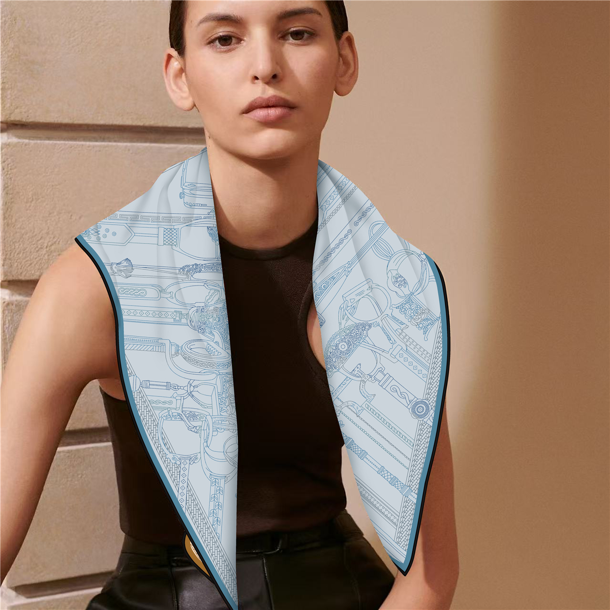 Two Sided Print Twill Scarf Wo – обзор и цена Travel Accessories Neck