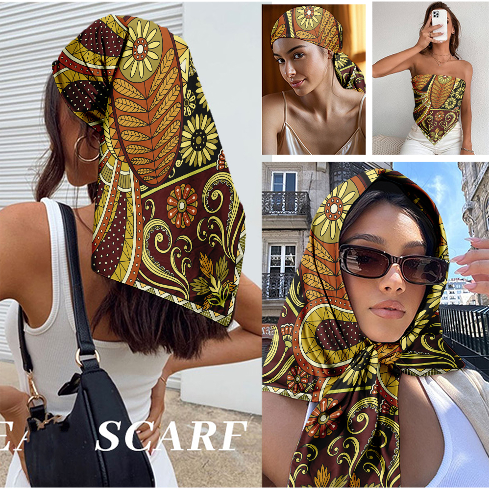 Vintage Print Satin Scarf 90cm – обзор и цена Travel Accessories Neck