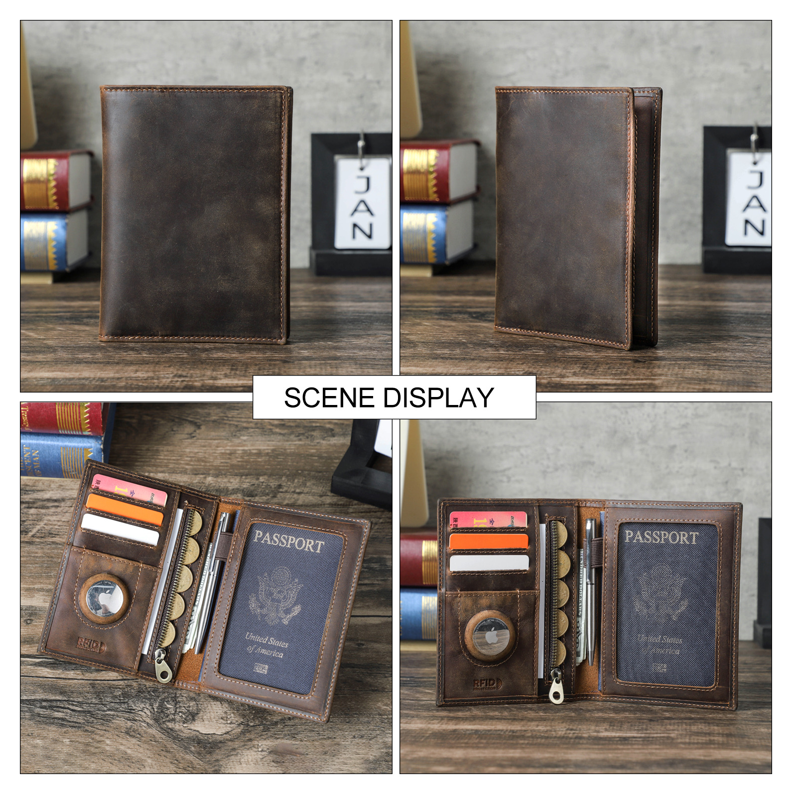 Genuine Cow Leather Passport H – обзор и цена Travel Accessories Rfid